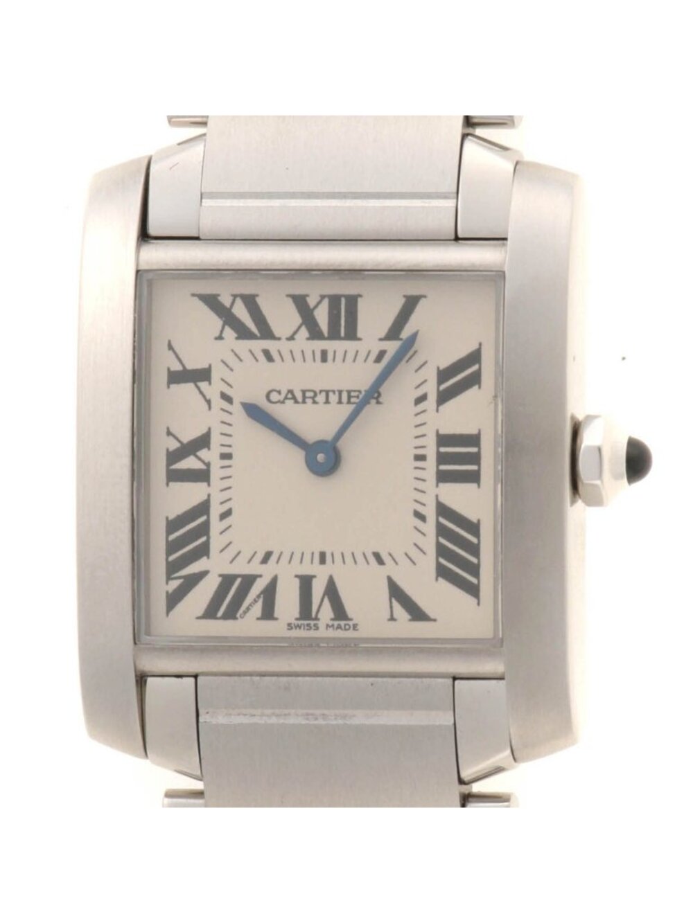 Cartier Tank Francaise MM Watch Stainless Steel Ivory Dial Quartz